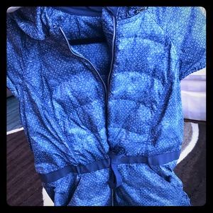 Blue cap sleeve Lulu vest spring fling puffy vest!